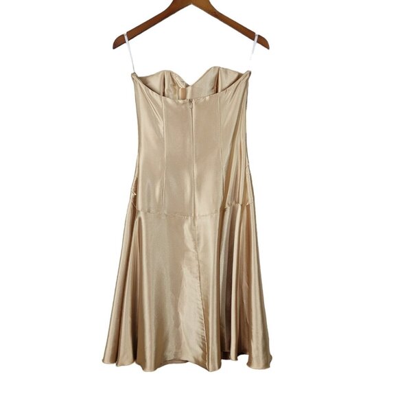 Scott McClintock Evening Dress Jacket size 8 Mother Of Bride Grooom Gold Satin - Picture 6 of 7